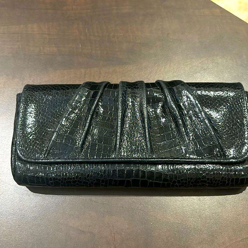 Black snake skin Lauren Merkin clutch in great condition